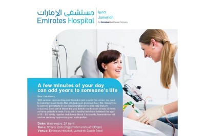 Emirates Hospital - Jumeirah in Collaboration with Dubai Health Authority Encourages Citizens to Donate Blood Ahead Of Ramadan