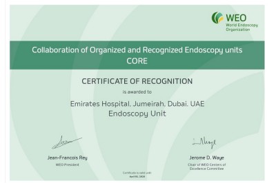 Emirates Hospital- Jumeirah, among five hospitals in the region to receive CORE certification