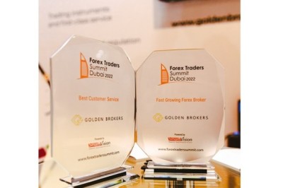 Golden Brokers Awarded Best customer service and Fast growing forex broker at Forex Traders Summit in Dubai 2022