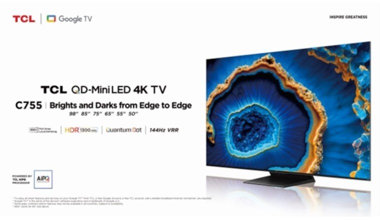 انغمس في تجربة رائعة وجودة صورة لا مثيل لها مع تلفزيون TCL C755 QD-Mini LED دقة 4k