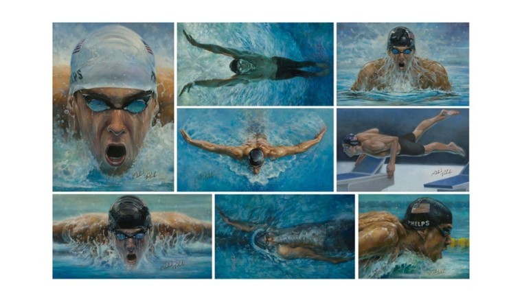 الكشف عن مجموعة "الثمانية الذهبية" من لوحات Michael Phelps الموقّعة لأول مرة قِبل دورة الألعاب الأولمبية الصيفية لعام 2024