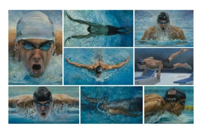 الكشف عن مجموعة "الثمانية الذهبية" من لوحات Michael Phelps الموقّعة لأول مرة قِبل دورة الألعاب الأولمبية الصيفية لعام 2024