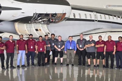 Falcon تطلق أول مشروع صيانة ثقيلة داخل منشآتها لإحدى طائرات أسطولها من طراز Global Express XRS