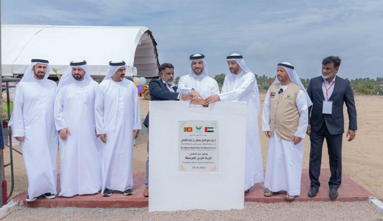 Sultan bin Ahmed lays foundation stone for Al Reeh Al Mursala Village in Sri Lanka